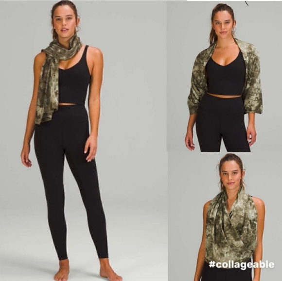 Lululemon Customizable Snap Scarf Diamond Dye Sage Green Olive - Picture 1 of 4